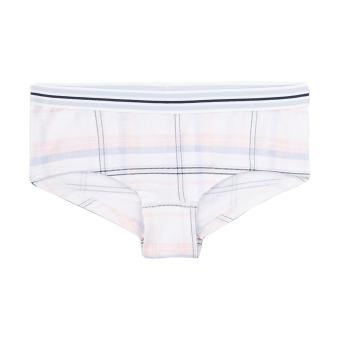 Sanetta Mädchen Cutbrief Unterhose Panty Baumwolle „kariert“, weiß – 346671 