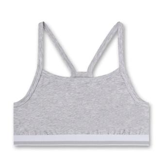 Sanetta Mädchen Bustier in Single-Jersey Qualität in sportivem Design, grau - 347542 