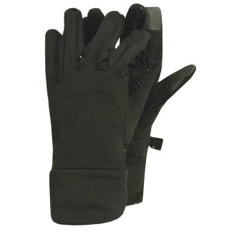 Fingerhandschuh Mädchen innen geraut mit induktiver Fingerkuppe, schwarz 