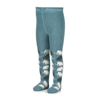 Jungen Kinder Baby Winter Thermo Strumpfhose mit Vollplüsch gemustert "Mammut"-Motiv, dunkeltürkis - 8722101 