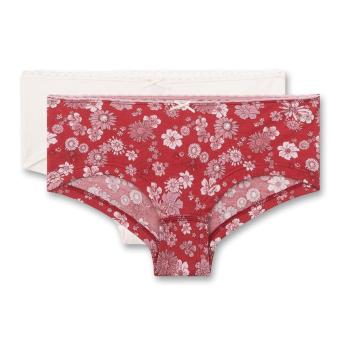 Sanetta Mädchen Cutbrief (Doppelpack) in Single-Jersey-Qualität mit Alloverprint "Blumen" , rot, weiß - 348128 