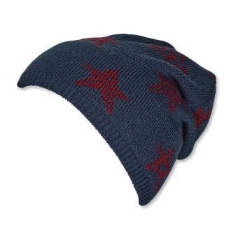 Jungen Strickmütze Slouch-Beanie "Sternen"-Alloverprint, dunkelblau - 4722155 