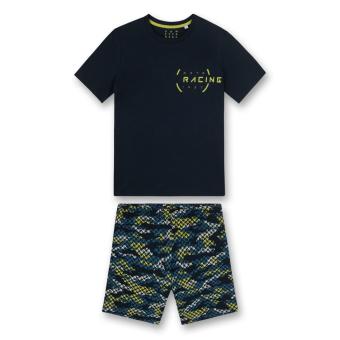 Sanetta Jungen-Schlafanzug kurz mit Text-Print und Camouflage-Shorts aus 100 % Bio-Baumwolle - 245370 