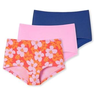 Schiesser Mädchen-Shorts 3er Pack Organic Cotton aus der Serie 95/5, rosa, blau - 180961 