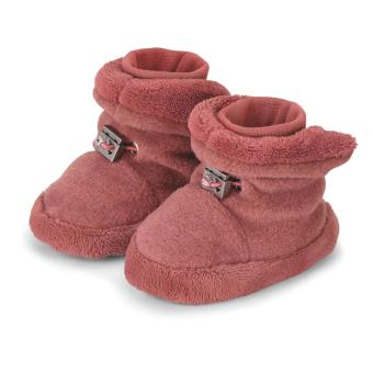 Baby Mädchen Schuh Winterschuhe aus Microfleece gefüttert mit Teddyflausch mit Kordelstoppern, rutschfester Sohle und Stulpe, hellrot - 5101620 