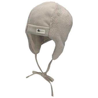 Jungen Mütze aus Teddyflausch und Microfleece mit Band, hellgrau -  4501411 