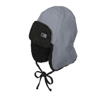 Jungen Wintermütze Fliegermütze gefüttert zum binden Grau - 4501852-silbe 