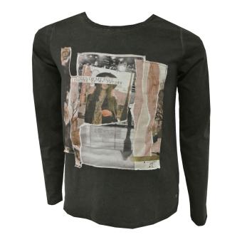 Mädchen Langarm T-Shirt Spitze, schwarz 