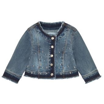 Mädchen Baby Jeansjacke langarm "bestickt", jeansblau -1482 