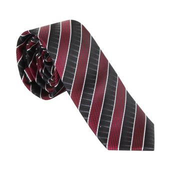 Jungen Krawatte festlich, getsreift, 100% Micro-Polyester, weinrot - 9976300bo 
