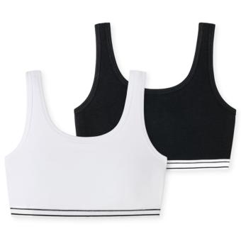 Mädchen Bustier, 2er-Pack, Unterbrustband, Single Jersey, sortiert- 179504 