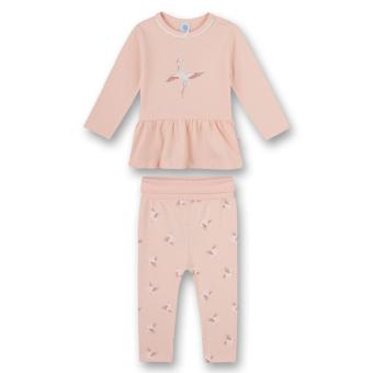 Mädchen Schlafanzug mit Kranich Print, rosa - 221646 