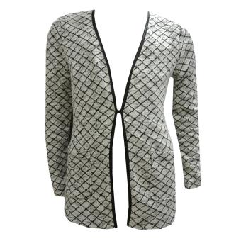 Strickjacke Stoffjacke Mädchen kariert, 2-farbig 