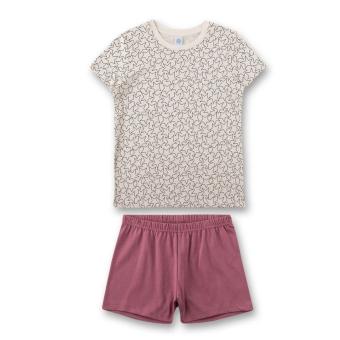 Sanetta Mädchen-Schlafanzug kurz mit Alloverprint "Sterne" aus 100 % Baumwolle, weiß/rosa -  245708 