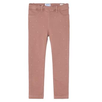 Mayoral Mädchen Kinder Baby Leggings Jeggings im Jeanslook mit Strasssteinen, rosa – 4.761 