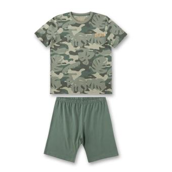 Sanetta Jungen-Schlafanzug im Allover-Camouflage-Look, grün - 245395 