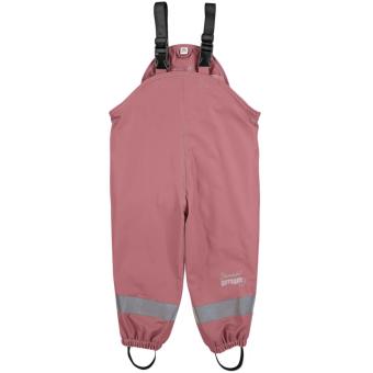 Mädchen Regenhose mit Trägern, gefüttert, Fleecefutter dunkelblau, Reflektoren, wasserdicht, Weitenregulierung, rosa - 5652040-rosa 