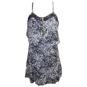 Sommerkleid Mädchenkleid Festkleid gemustert, weiß-schwarz 