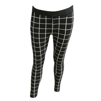 Mädchen Stoffhose Stretch, schwarz-weiß 