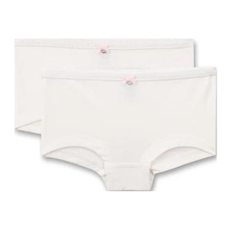 Sanetta Mädchen Slips (Cutbrief) im Doppelpack mit niedlicher Schleife, weiß - 336335 