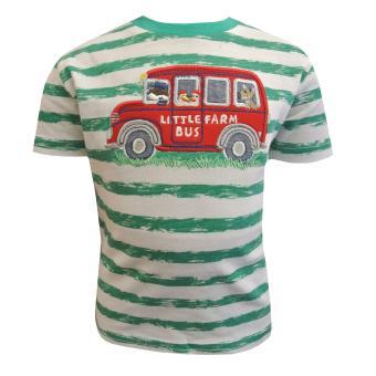 T-Shirt Kurzarmshirt Baby Jungen kurzarm gestreift Farm Bus, grün - 73212125 