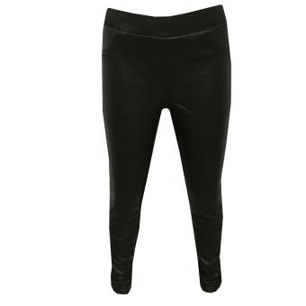 Mädchen Leggings Lederoptik, schwarz 