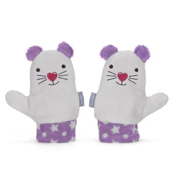 Baby Mädchen Handschuhe Fäustlinge Fleece Winter Tiermotiv, lila 