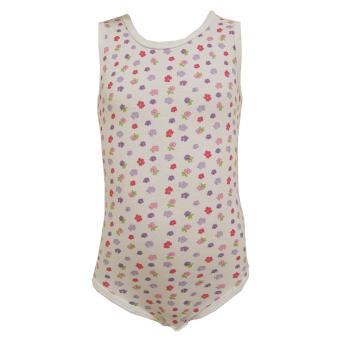 Body Baby Mädchen Ärmellos Blumen, weiß-gemustert 