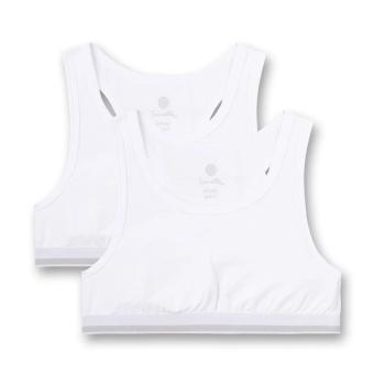 Sanetta Mädchen-Bustier (Doppelpack) mit sportlichen Racerback in Single-Jersey  Qualität, weiß - 346589 