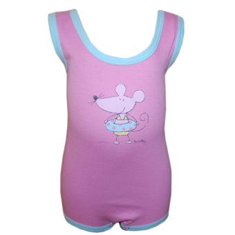 Baby Body Trägerbody Mädchen, pink-türkis 