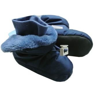 Baby Jungen Winterschuhe gefüttert Plüschfutter wasserabweisend mit Gummizug und rutschfester Sohle einfarbig, mittelblau - 5101521 