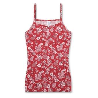 Sanetta Mädchen-Unterhemd mit Alloverprint "Blumen" in Single-Jersey-Qualität, rot348115 