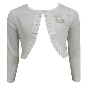 Festlicher Bolero Mädchen Festliche Jacke Blume, natur - M23015 