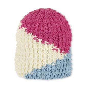 Mädchen Mütze gefüttert Wintermütze Strickmütze Fleecefutter, pink beige hellblau- 4721903 