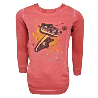 Kleid langarm Mädchen Schuh Motiv, rosenholz 