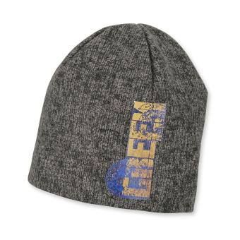 Jungen Beanie gefüttert gemustert mit Print, braun 