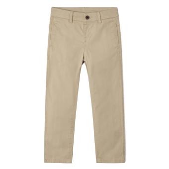Jungen Chinohose lang, 4 Taschen, Reiß- und Knopfverschluss, elastischer und verstellbarer Taillenbund, einfarbig, braun - 512hb 