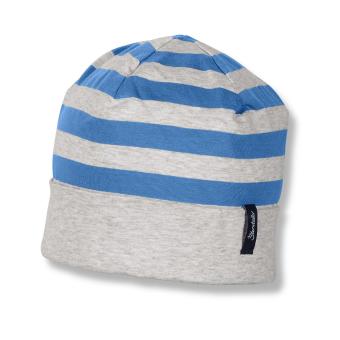 Wende-Slouch-Beanie mit Innenfutter Jungen gestreift, blau 