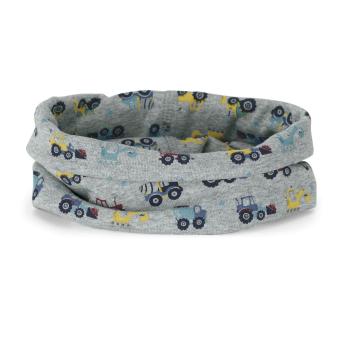 Kinder Baby Jungen Allrounder Loop Halstuch Schal gemustert "Fahrzeuge"-Alloverprint, silber - 4522153 