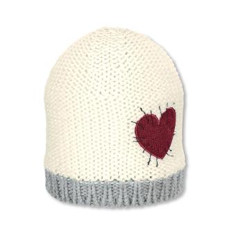 Mädchen Wintermütze Strickmütze gefüttert mit Fleece gemustert "Herz"-Motiv, ercu - 4722102 
