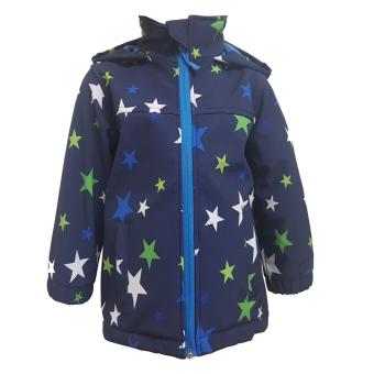 Outburst Jungen Softshelljacke Regenjacke Winddicht und Wasserdicht 10.000mm Wassersäule, dunkelblau, Sterne 8421102 