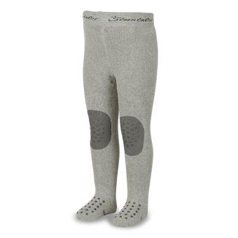 Baby Jungen Strumpfhose Krabbelstrumpfhose einfarbig mit abgesetztem Knie, grau - 8751610 