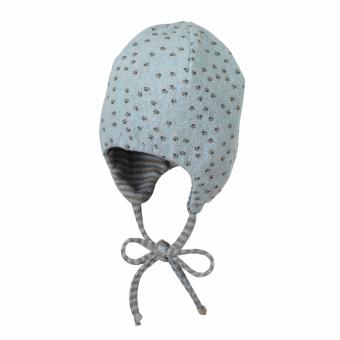 Baby Jungen Mütze Wendemütze Strickbeanie zum binden "Pfoten/ gestreift", bleu - 4501841 