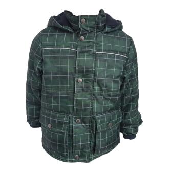 Winterjacke Anorak Jungen kariert wasserfest, grün 