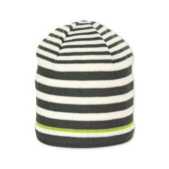 Kinder Jungen Wintermütze Strickmütze aus Baumwollflecce gestreift, dunkelgrün - 4702112 