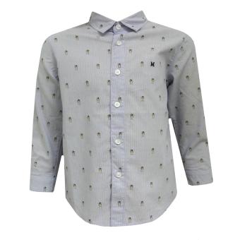 Baby Jungen festliches langarm Hemd Hund, hellblau - 1161b 