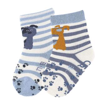 Baby Jungen ABS Socken 2er Set, blau - 11622 