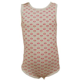 Body Baby Mädchen Ärmellos Herzen, beige 