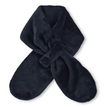 Jungen Baby Winter-Schal Plüsch mit Baumwollfleecefutter und Klettverschluss einfarbig, marineblau - 4201600 