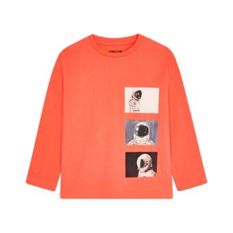 Mayoral Jungen Kinder Shirt langarm mit Rundkragen" Astronaut", orange - 4086 